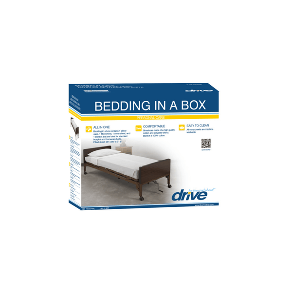 Bedding in a Box 1 pillow case, 1 fitted sheet (36" x 80" x 5"), 1 c